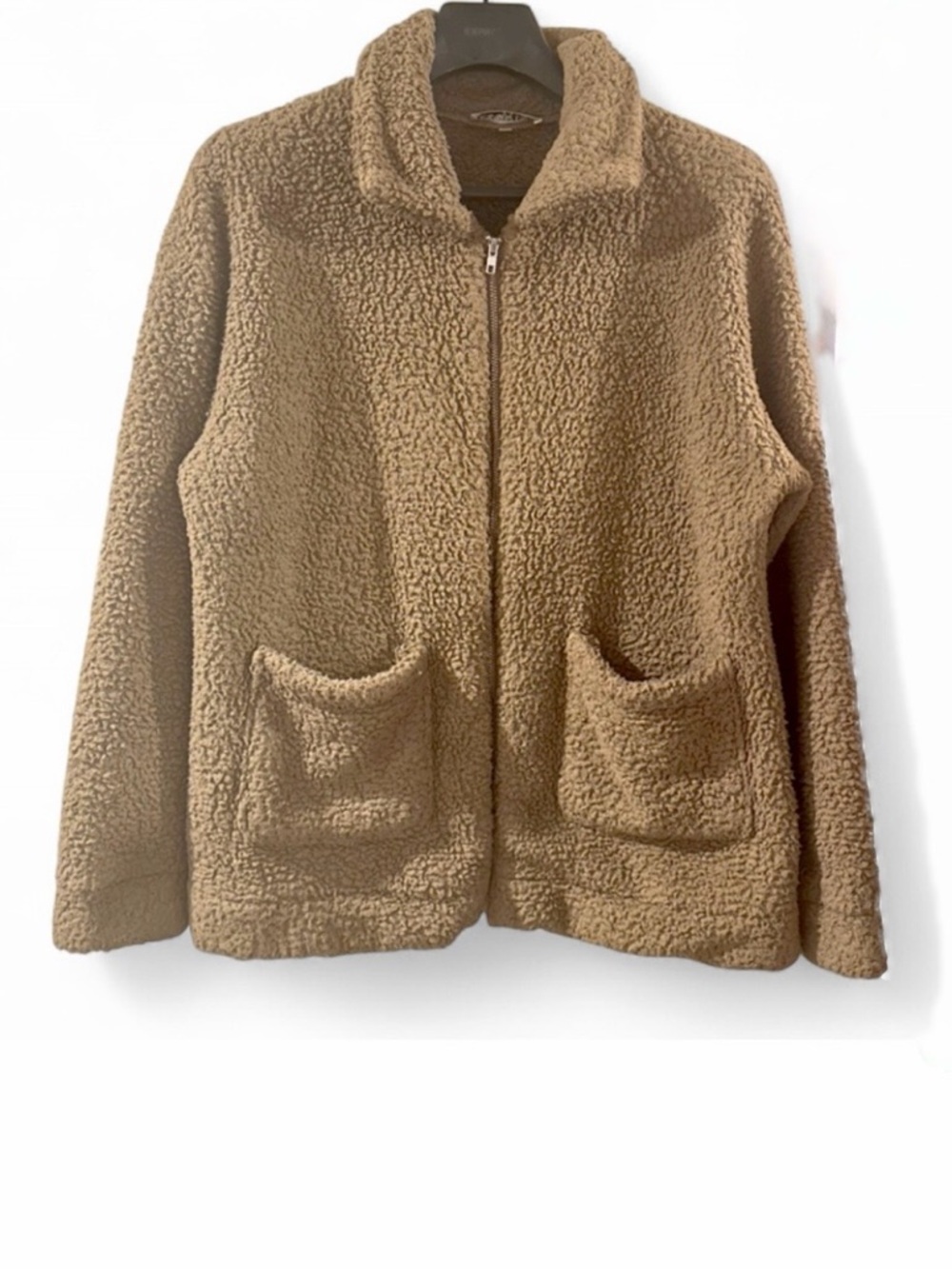 Teddy Sherpa Relaxed Fit Zip Jacket Size Women’s Medium